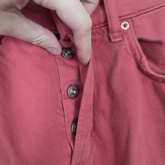 BDG Urban Outfitters Coral Straight Leg Raw Hem Pax Button Fly Jeans Size 29 - Picture 3 of 6